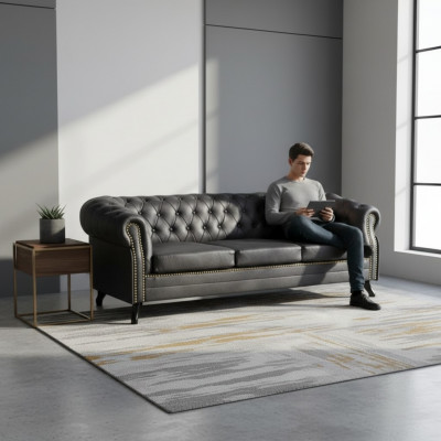 Chesterfield Sofagarnitur Sofa 3+1 Stréchcouch Polsterset Sofas Couchen Couchen Lieder.