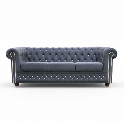 Chesterfield Liederdivan Sofa Canapé Polster Garnitur 3+1 Schlaffunktion Schloofsofa