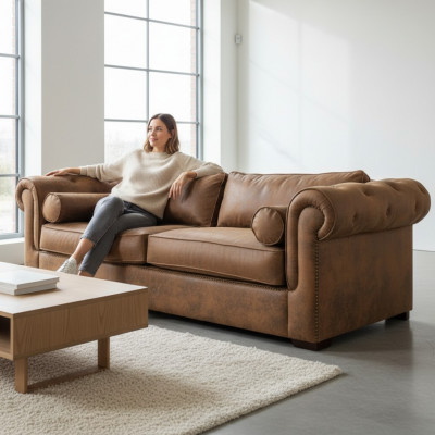 Chesterfield Sofa Garnitur 3+2 Couch Stoff Set Sofae Couchen Nei Sofa Lieder