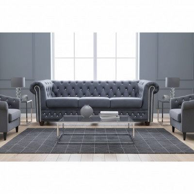 Chesterfield Sofagarnitur Sofa Polster Kristallsteng Lieder Garnituren 3+2 Canapé
