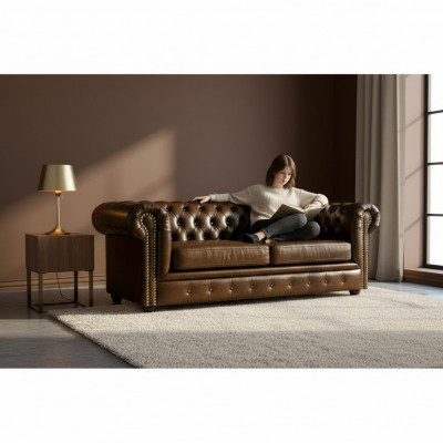 Chesterfield Sofa 2 Sëtz York Canapé Polster Sofas Couchen Nei