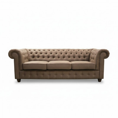 Chesterfield Cambridge 3-Sëtzer mat Bettfunktion Couch Polstersofa Couchen Nei