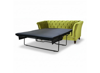 Chesterfield Schlofdéiwe 2 Sëtzer Sofa Bettfunktion Couch Polster Sofaen