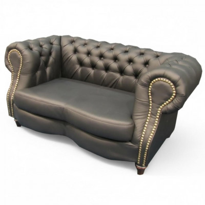 Chesterfield Lincoln 2-Sëtzer Canapé Polster Sofas Canapéen Design Sofa Club Lieder