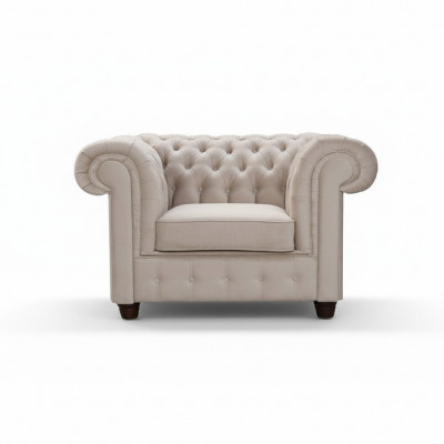 Chesterfield 1-Sëtz Fernsehsessel Club Lounge Relax Sessel Textil Lieder Sofaen