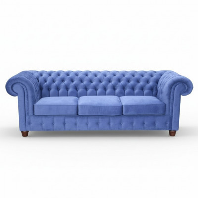Design Klassiker Chesterfield Grouss XXL 3 Sëtzer Couch Lieder Textil Sofas Couchen