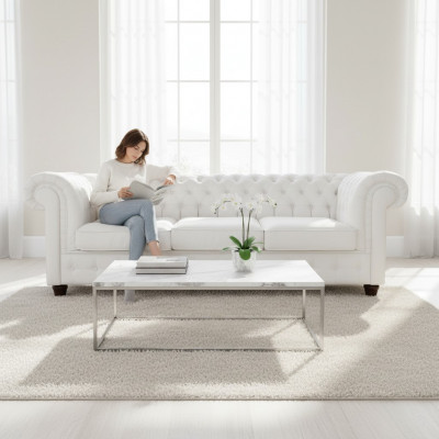Design Klassiker Chesterfield Grouss XXL Couch Lieder Textil Sofas Couchen 3 Sëtzer