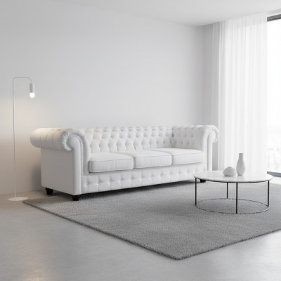 Design Klassiker Chesterfield Grouss XXL Couch Lieder Textil Sofas Couchen 3 Sëtzer