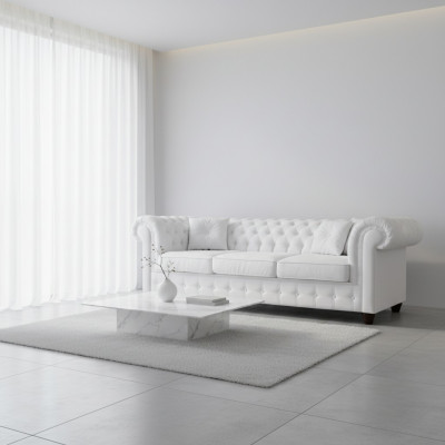 Chesterfield Mello 3-Sëtzer mat Bettfunktioun Couch Polster Sofase Couchen Sofa