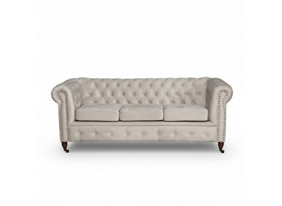 Design Klassiker Chesterfield Polstersofa Couch Garnitur 3 Sëtzer Ledersofa Nei