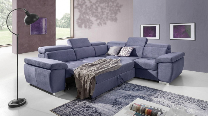 XXL gepolstert Wunnlandschaft Canapé Eck Sëtz Polster Schlof Garnitur Couche Sofas