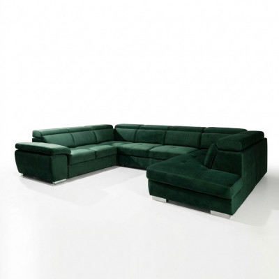Multifunktionell grouss Wunnlandschaft U Form Ecksofa Sofa Stoff Couch Polster.