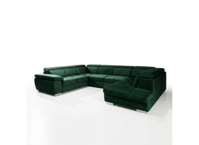 Multifunktionell grouss Wunnlandschaft U Form Ecksofa Sofa Stoff Couch Polster.