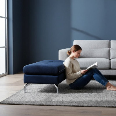 XXL Club Foussocker Stoff Lounge Hocker Ottoman Pufa Textil Ottoman