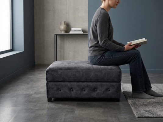 XXL Club Pufa Fousssett Club Lounge Hocker Lieder Ottoman Designer Textil