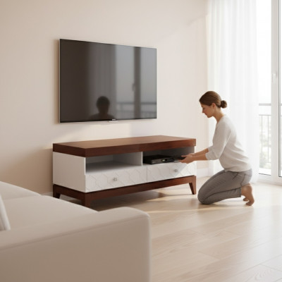 RTV Klassesch Héichglanz Schaf Sideboard TV Board Designer Mauer
