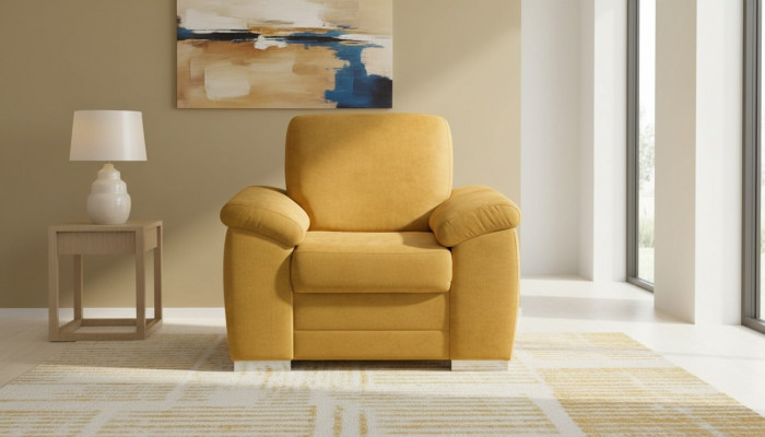 Design Relax Club Fotell Loungesofa 1 Sëtz Stull Fernsehkëssen Couch Stoff