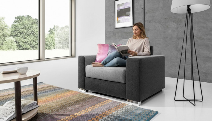 Design Relax Club Fauteuil Lounge Stull Fernseh Polstersofa Stoff 1 Sëtz Sofa