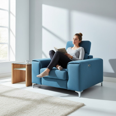 Elektresche Sëtz Heemkino Relax Club Fernseh 1-Sëtzer Relax Foussstützt Sofa