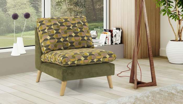 Design Relax Club Sëtz Lounge Sofa 1 Plaz Fernseh Stull Polster Stoff