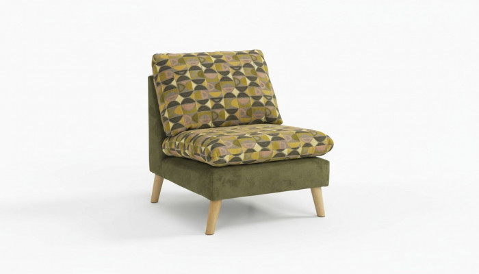 Design Relax Club Sëtz Lounge Sofa 1 Plaz Fernseh Stull Polster Stoff