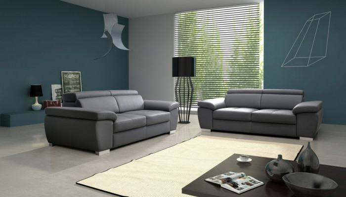Design Polster Sëtz Canapé 2 Sëtzer Garnitur Sofa Sofas Canapéen Textil Stoff Nei