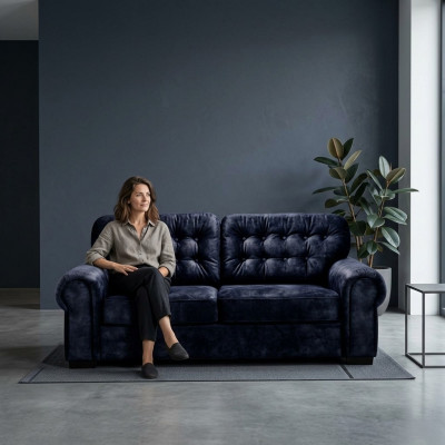 Design 2-Sëtzer Relax Sofas Club Lounge Sofa Polster Couch Stoff Couchen Textil