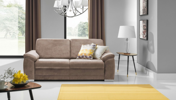 Design Sofa Couch Polster 3-Sëtz Sofaen Couchen Sëtz Garnitur Stoff Nei