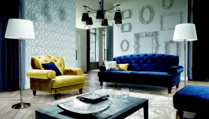Chesterfield 3-Sëtz Designer Canapé Couch Polster Sofas Couches Textil Lamezia