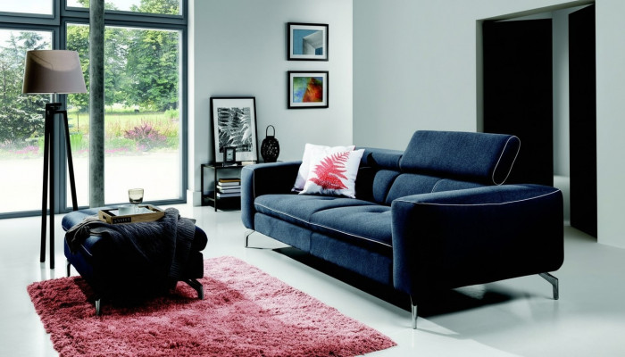 Chesterfield 3-Sëtzer Designer Sofa Couch Polstersofaen Couchen Textil Stoff Nei