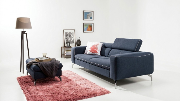 Chesterfield 3-Sëtzer Designer Sofa Couch Polstersofaen Couchen Textil Stoff Nei