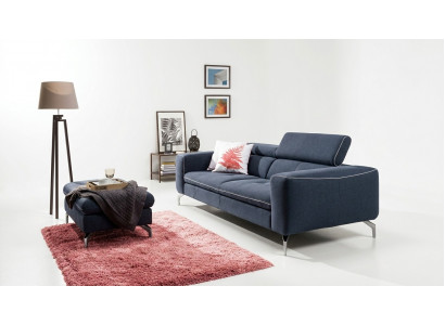 Chesterfield 3-Sëtzer Designer Sofa Couch Polstersofaen Couchen Textil Stoff Nei