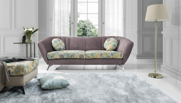 Design 3-Sëtzer Relax Club Canapéen Lounge Sofa Textil Polster Couch Stoff Couchen