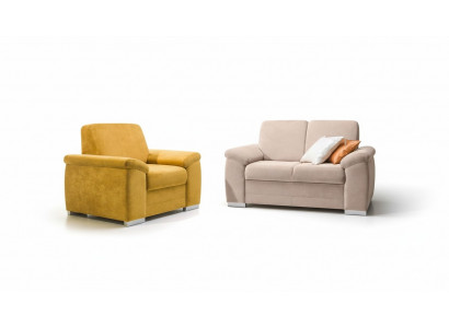Sofa-Set Polster Textil Stoff Canapé 2+1 Sëtzer Set Stoff Textil Canapéen