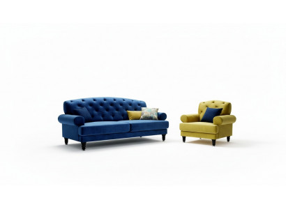 Klassesch Design Sofagarnitur 3+1 Sofa Couch Polster Chesterfield Sofas Set Nei