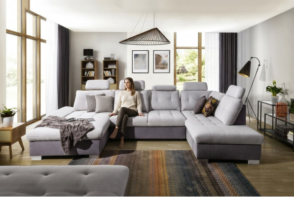 Multifunktiounscouch Ecksofa Couch Polster Verstellbaren Réck Wunnlandschaft