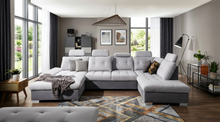 Multifunktiounscouch Ecksofa Couch Polster Verstellbaren Réck Wunnlandschaft