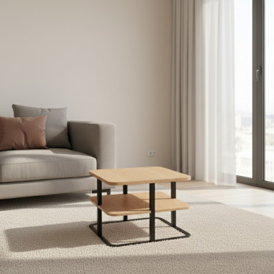 Design-Couchtisch Säitentisch Designer Dëscher Holzdëscher Edler Rektangulär