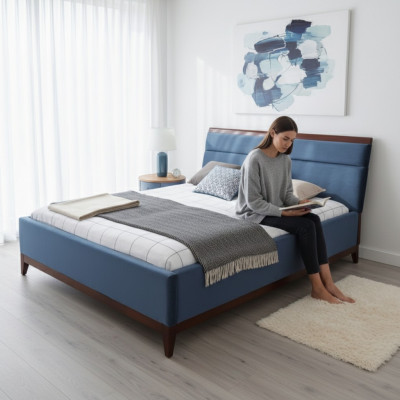 Luxus Designer Hotel Bett TARANKO Gepolstert Better Textil Duebel Bestiet Neit