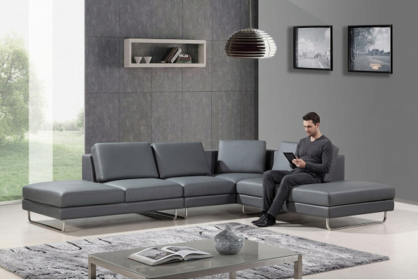 Ledercouch Design Polster Eckecksofa Wunnlandschaft Ecke Sofae Kauschen