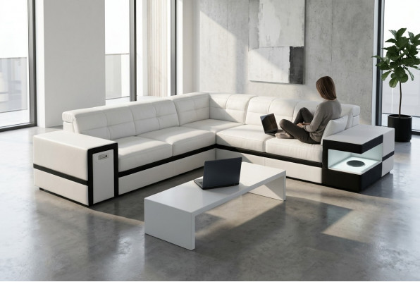 Ledercouch Canapé Couchage Canapés Polster Sëtz Eckcouch Wunnlandschaft Grouss XXL