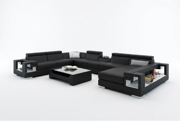 XXL Grouss Wunnlandschaft Lieder Sofa Sofa Couch Polster Sofas Garnitur