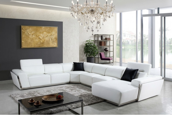 Multifunktiouns Relax Ecksofa Ledersofa Sofa Couche Polster Eck Sëtz Garnitur