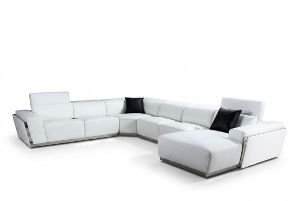 Multifunktiouns Relax Ecksofa Ledersofa Sofa Couche Polster Eck Sëtz Garnitur
