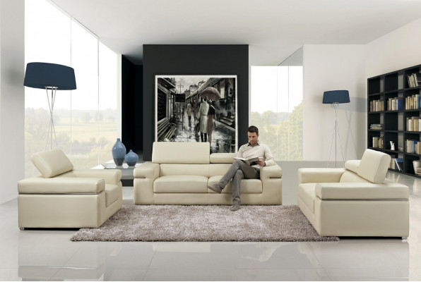 3-Sëtz-Lieder-Sofa Couch Polster Sëtz 3er Lounge Club Sofas Couche Lieder