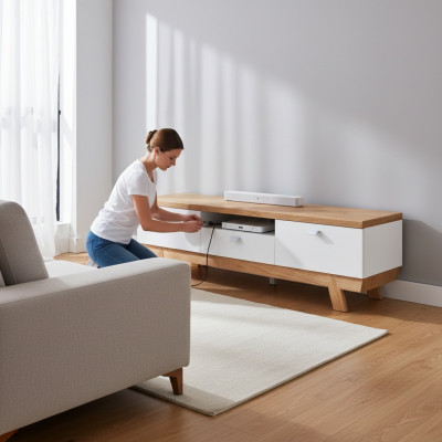 RTV Sideboard Fernsehschaf Schaf TVs Dësch moderne Holz Schaf Aspen ASRTV