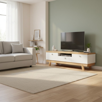 RTV Sideboard Fernsehschaf Schaf TVs Dësch moderne Holz Schaf Aspen ASRTV