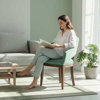 Klassesche Designer-Lehnsessel Stull Polsterstull Chefessel Héichwäerteg Neit