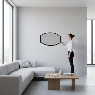 Spigel Wandspigel Designer Diele Wunnzëmmer Buedzëmmer Holz Glas Deco Design