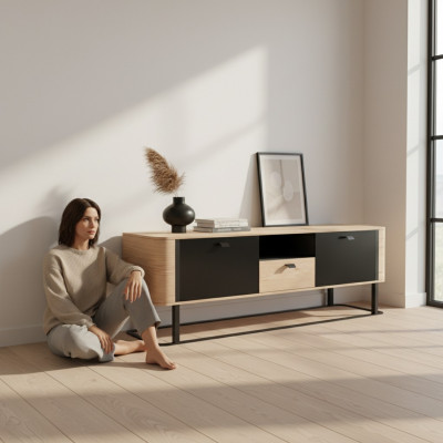 RTV Sideboard Fernsehschaf Schaf TV Dësch modernen Holzschaf